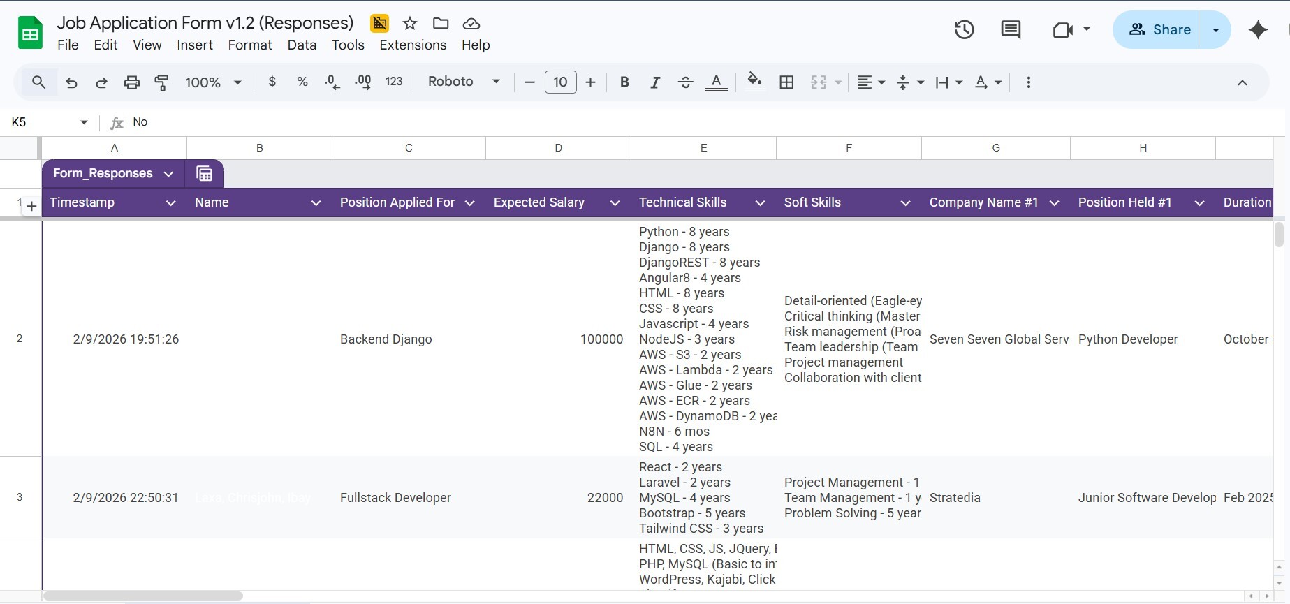 Resume Bot - Structured Google Sheets Output